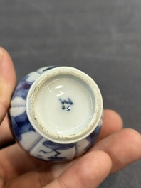 Five Chinese blue and white 'Long Eliza' miniature vases, Kangxi