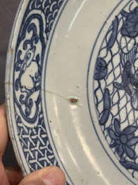 Three Chinese blue and white dishes, Ming