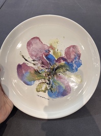 Zao Wou Ki 趙無極 (1920-2013): 'Orchid' plate, dated 1986