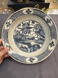 Three Chinese blue and white dishes, Ming