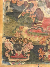 A fine Sino-Tibetan 'Mahakala' thangka, 19th C.