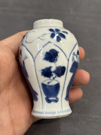 Five Chinese blue and white 'Long Eliza' miniature vases, Kangxi