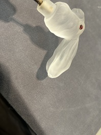 Peter Carl Faberg&eacute; (1846-1920): A crystal hare head-form cane handle with ruby-inset eyes