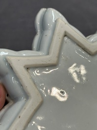 A fine Chinese blue and white sweetmeat set with figural design, Kangxi
