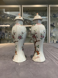 Five Chinese famille rose and verte wares, Kangxi/Qianlong
