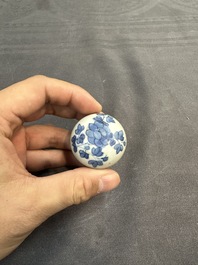 Six Chinese blue and white shipwreck bowls and three covered boxes from the Hatcher and Nanking cargo, Transitional period and Qianlong