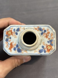 Ten Chinese Imari-style, blue and white tea caddies, Kangxi/Yongzheng