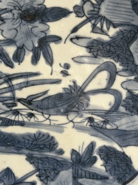 Three Chinese blue and white dishes, Ming