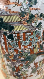 A large Chinese famille verte '100 boys' vase, 19th C.