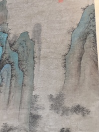 Follower of Wang Hui 王翚 (1632-1717): 'Landscape', ink and colour on paper, dated 1713