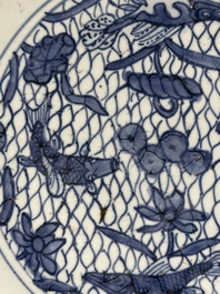 Three Chinese blue and white dishes, Ming