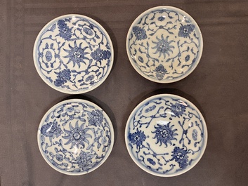 An impressive collection of 50 Chinese Dehua blue and white wares, 19th C.