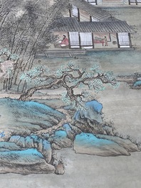 Follower of Wang Hui 王翚 (1632-1717): 'Landscape', ink and colour on paper, dated 1713