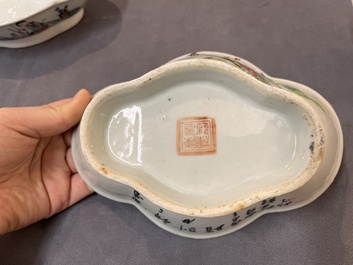 15 Chinese famille rose and verte wares, 19/20th C.