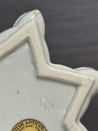 A fine Chinese blue and white sweetmeat set with figural design, Kangxi