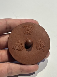Three Chinese Yixing stoneware teapots and covers, 18th C.