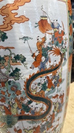 A large Chinese famille verte '100 boys' vase, 19th C.