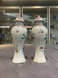 Five Chinese famille rose and verte wares, Kangxi/Qianlong