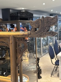 Two Chinese hardwood clothing racks, 19th C.