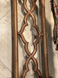 Two Chinese hardwood clothing racks, 19th C.