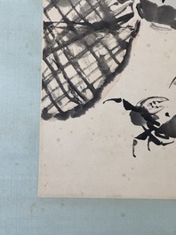 Zhang Daqian 張大千 (1898-1983): 'Crab and chrysanthemum', ink and colour on paper, dated 1948