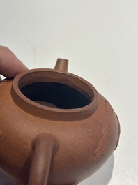 Three Chinese Yixing stoneware teapots and covers, 18th C.