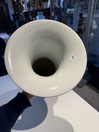A Chinese blue and white 'landscape' 'yenyen' vase, Kangxi