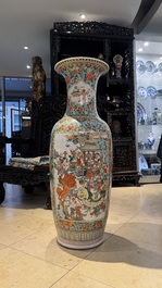 A large Chinese famille verte '100 boys' vase, 19th C.