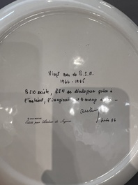 Zao Wou Ki 趙無極 (1920-2013): 'Orchid' plate, dated 1986