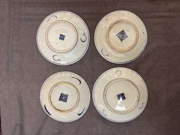 An impressive collection of 50 Chinese Dehua blue and white wares, 19th C.