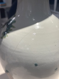 A Chinese famille rose vase, a jardini&egrave;re and a dish, Qianlong and Guangxu marks, 20th C.