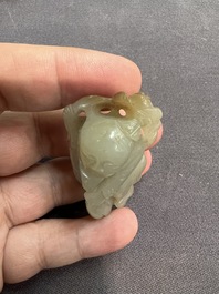 Nine Chinese jade carvings of figures, 19/20th C.