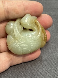 Four Chinese jade carvings of animals, 19th C.