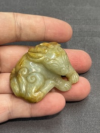 Four Chinese jade carvings of animals, 19th C.