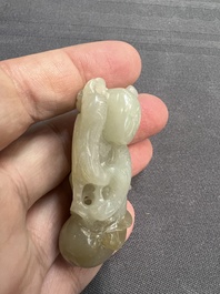 Nine Chinese jade carvings of figures, 19/20th C.