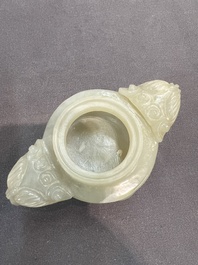 Five Chinese jade and agate incense burners and covers, 20th C.