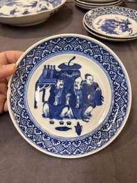 22 Chinese blue and white wares, Kangxi and later