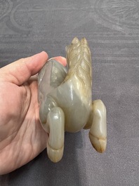 Four Chinese jade carvings of animals, 19th C.