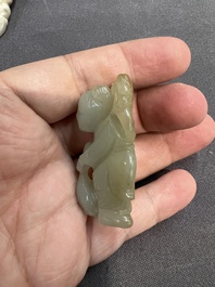 Nine Chinese jade carvings of figures, 19/20th C.