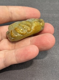 Four Chinese jade carvings of animals, 19th C.