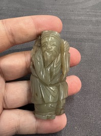 Nine Chinese jade carvings of figures, 19/20th C.