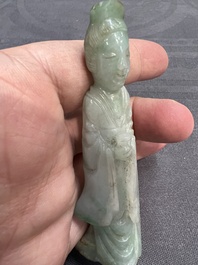Nine Chinese jade carvings of figures, 19/20th C.