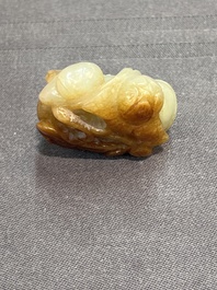 Four Chinese jade carvings of animals, 19th C.