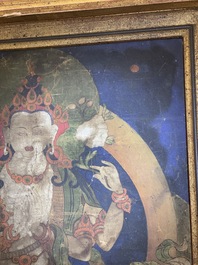 A Tibetan 'Shadaksari Avalokitesvara' thangka, 19th C.