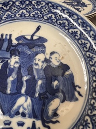22 Chinese blue and white wares, Kangxi and later
