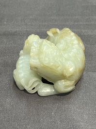 Four Chinese jade carvings of animals, 19th C.