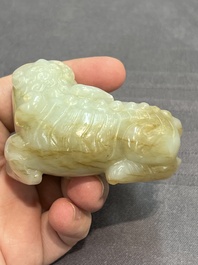 Four Chinese jade carvings of animals, 19th C.