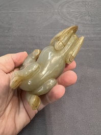 Four Chinese jade carvings of animals, 19th C.