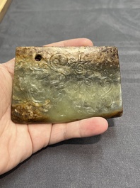 Seven Chinese jade and rock crystal carvings, 19/20th C.