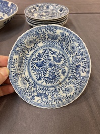 22 Chinese blue and white wares, Kangxi and later